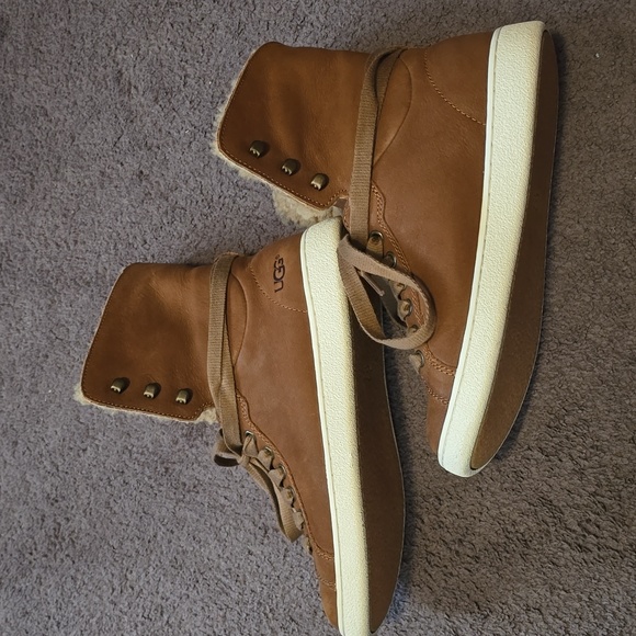 Women's Camel Color Ugg Sneakers - Picture 5 of 7